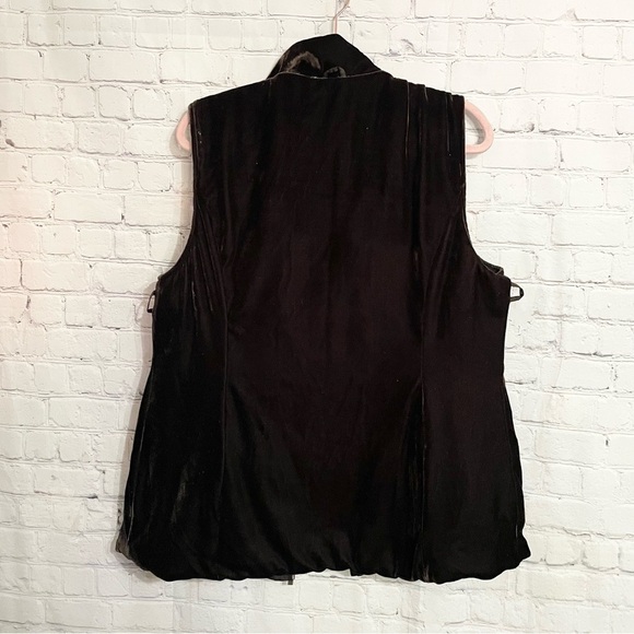 Brown Crushed Velvet Zip Up Women’s Reversible Vest Size: Large - Picture 7 of 7
